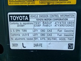 2010 TOYOTA RAV4 GRAY, 2.5L, AT, FWD.  Z25228